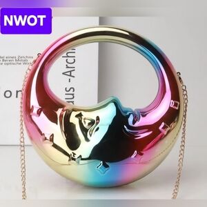 Acrylic Moon Clutch / Crossbody Bag - Multicolor NWOT